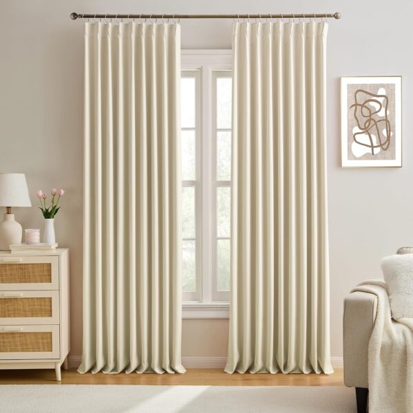 Textured Linen Blackout Door Drapes Thermal Privacy Coverings