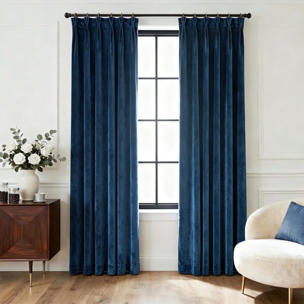 Pinch Pleat Blackout Sliding Door Drapes Decorative Privacy