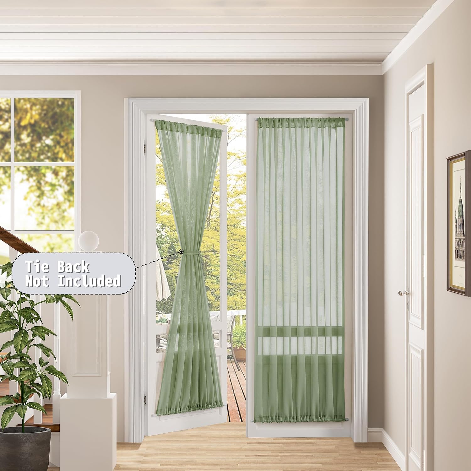 Sheer Privacy Door Drapes Light Filtering Decorative Panels - Image 2